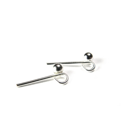 20 Pc. Silver-plated French Drops 14 mm with Hanger + 20 Pc. Butterfly Earring Backs 20 Pc. Silver-plated French Drops 14 mm with Hanger + 20 Pc. Butterfly Earring Backs