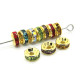 6 mm Gold plated Round Rhinestone Spacers, Crystal Strass Rondelles - Mixed Colours - 20 Pc