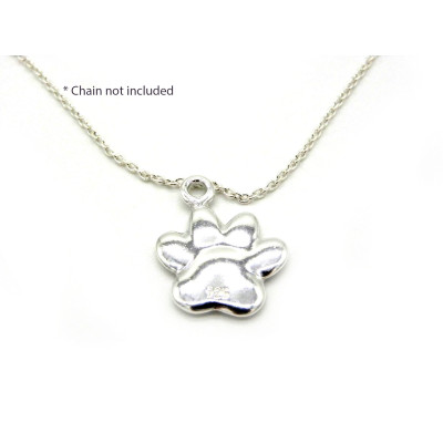 17 mm Sterlingsilber 925 Pfotenabdruck Hund/Katze Charm Anhänger 17 mm Sterlingsilber 925 Pfotenabdruck Hund/Katze Charm Anhänger