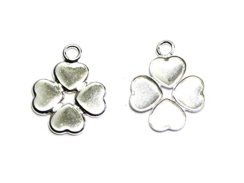 1 St. Kleiner 925 Sterlingsilber Kleeblatt Anhänger, Glücksklee Anhänger 16 mm 1 St. Kleiner 925 Sterlingsilber Kleeblatt Anhänger, Glücksklee Anhänger 16 mm