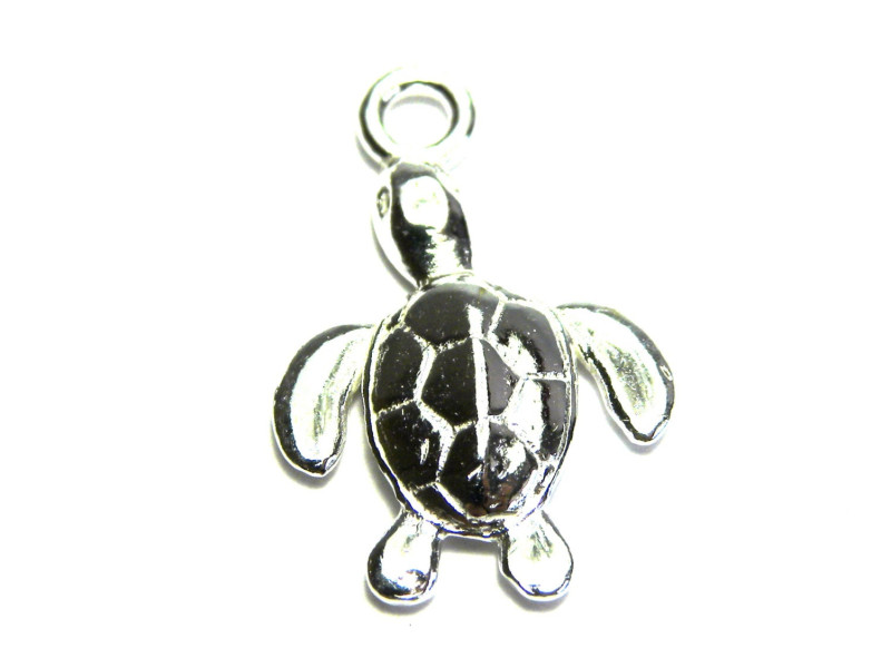 Sterlingsilber 925 Schildkröte Charm Anhänger 16 mm Sterlingsilber 925 Schildkröte Charm Anhänger 16 mm