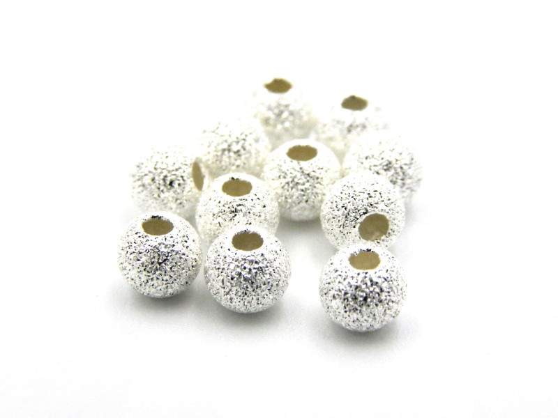 4 mm kleine runde Sterlingsilber-Perlen mit sandgestrahlter Oberfläche (5 Stk.) 4 mm kleine runde Sterlingsilber-Perlen mit sandgestrahlter Oberfläche (5 Stk.)