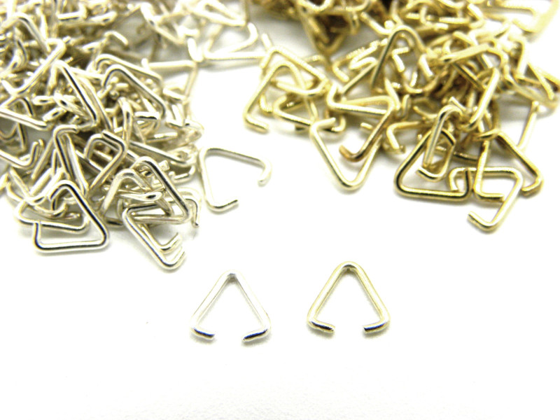 5 mm Small Triangle Pendant Bails - Gold or Silver Plated - 25 Pc. 5 mm Small Triangle Pendant Bails - Gold or Silver Plated - 25 Pc.
