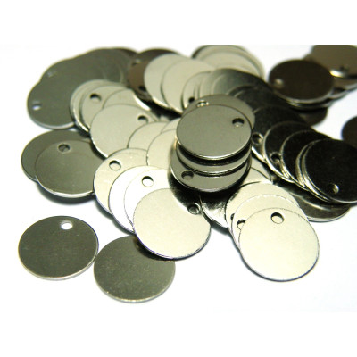 10x Runde Charm Anhänger aus Messing 10 mm - Platin 10x Runde Charm Anhänger aus Messing 10 mm - Platin