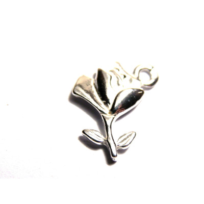 1x Sterlingsilber Rosen Charm Anhänger 14 mm 1x Sterlingsilber Rosen Charm Anhänger 14 mm