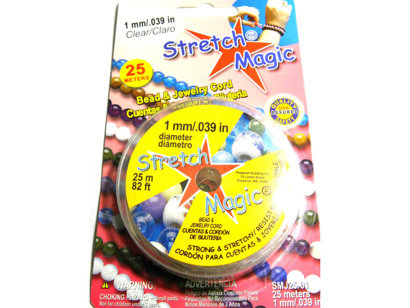 1.0 mm (.039 inch) Stretch Magic Elastic Jewelry Cord - 25 m (82 ft.) - CLEAR 1.0 mm (.039 inch) Stretch Magic Elastic Jewelry Cord - 25 m (82 ft.) - CLEAR