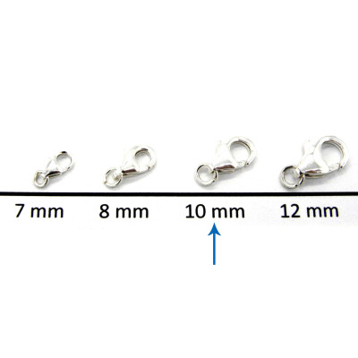 10 mm Medium Solid Sterling Silver Trigger Clasps/Lobster Clasps with sterling silver jump ring (2 or 10 Pc.) 10 mm Medium Solid Sterling Silver Trigger Clasps/Lobster Clasps with sterling silver jump ring (2 or 10 Pc.)