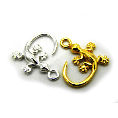 15 mm 925 Sterlingsilber Eidechse Charm Anhänger - Silber oder 24K Vergoldet 15 mm 925 Sterlingsilber Eidechse Charm Anhänger - Silber oder 24K Vergoldet