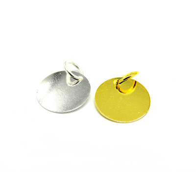 12 mm Große dünne runde Charm-Anhänger aus Messing mit Ring 12 mm Große dünne runde Charm-Anhänger aus Messing mit Ring