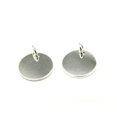10 mm x 0,8 mm runder dicker Charm-Anhänger aus Sterling Silber 925 - Rohling + Ring (1 od. 10 Stk.) 10 mm x 0,8 mm runder dicker Charm-Anhänger aus Sterling Silber 925 - Rohling + Ring (1 od. 10 Stk.)