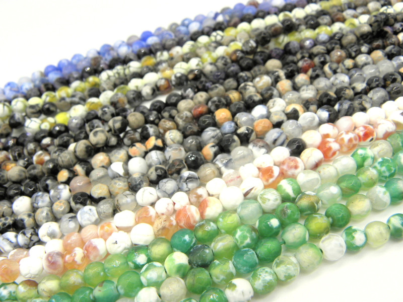 6 mm Round Dyed Fire Agate Beads, Faceted Gemstone - Choice of Colours (1 Strand) 6 mm Round Dyed Fire Agate Beads, Faceted Gemstone - Choice of Colours (1 Strand)