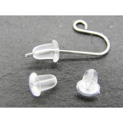 6 mm Transparent Flexible Plastic Earring Backs, Stoppers, Ear Stud Clutches 6 mm Transparent Flexible Plastic Earring Backs, Stoppers, Ear Stud Clutches