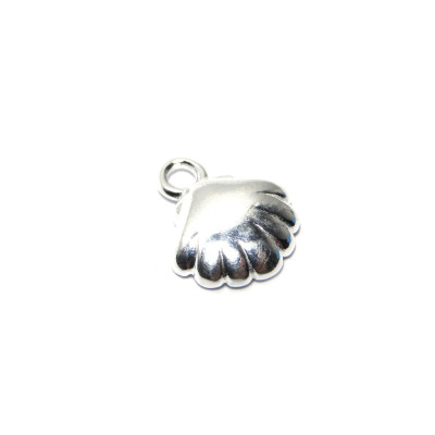 1 Stk. Sterlingsilber 925 Seemuschel Charm Anhänger 10 mm 1 Stk. Sterlingsilber 925 Seemuschel Charm Anhänger 10 mm